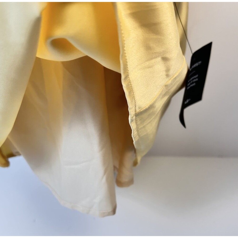 Lulus Cutest Satin Square Neck Mini Golden Yellow Size Small NWT Kentucky Derby - Picture 8 of 10